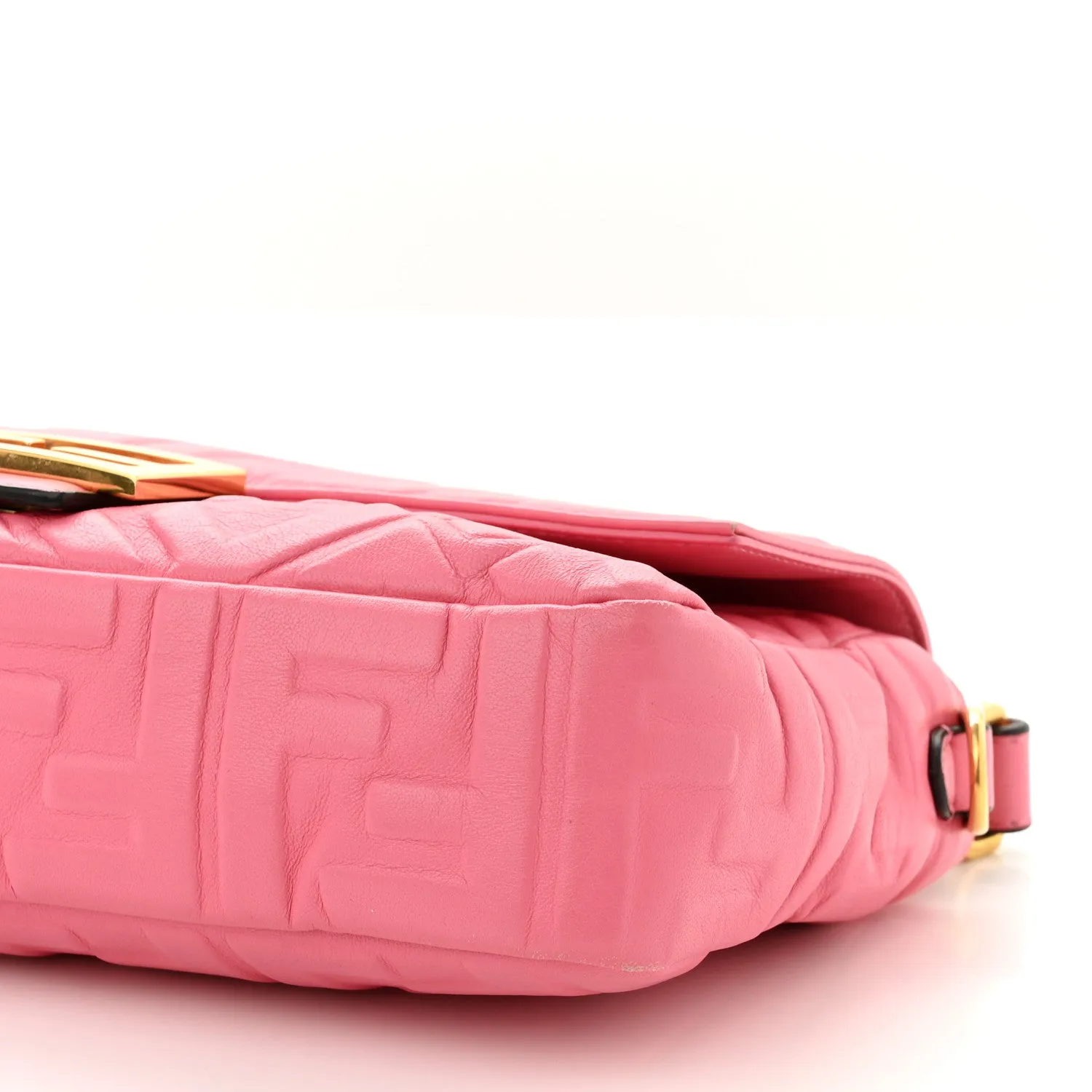 Nappa FF 1974 Embossed Baguette Rosa Fluo