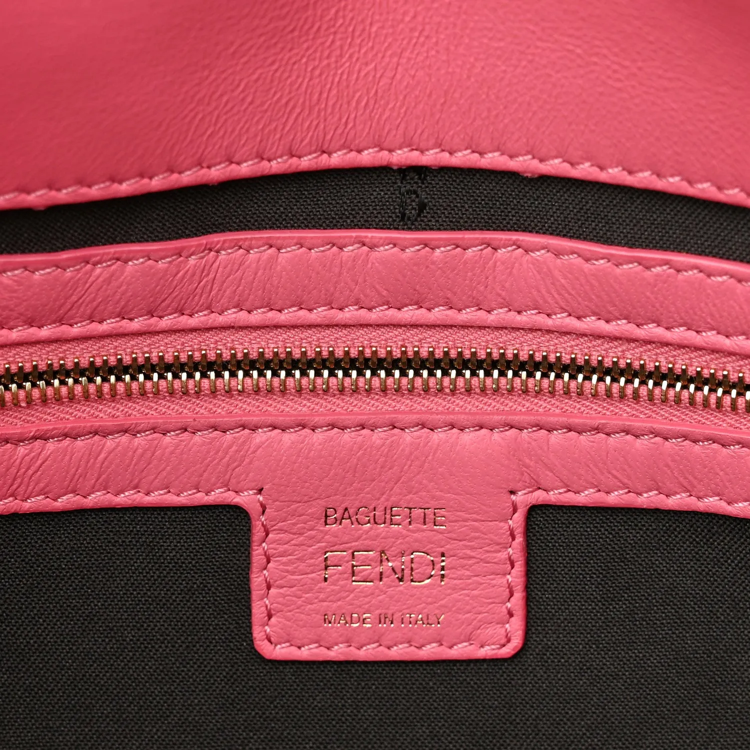 Nappa FF 1974 Embossed Baguette Rosa Fluo