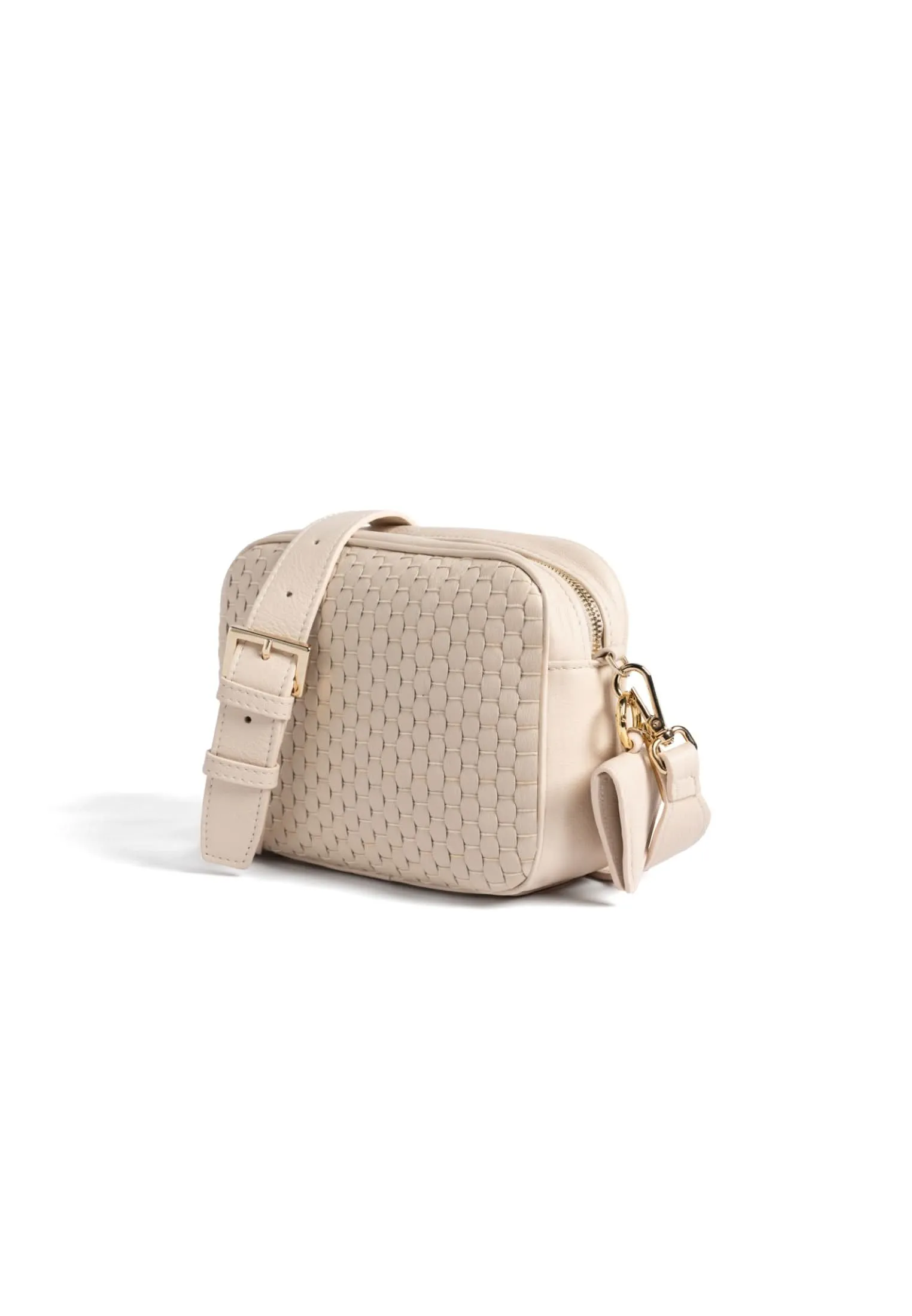 Parise Venice Weave Crossbody - White Gold