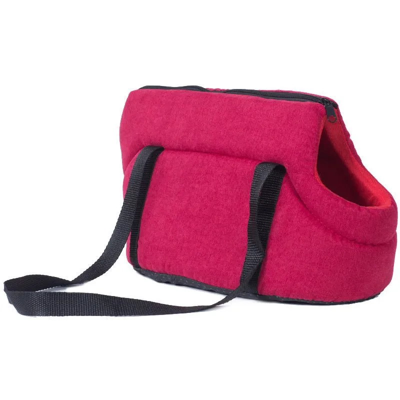 Portable Pet Dog Cat Carrier Shoulder Bag With Removable Pad At The Bottom