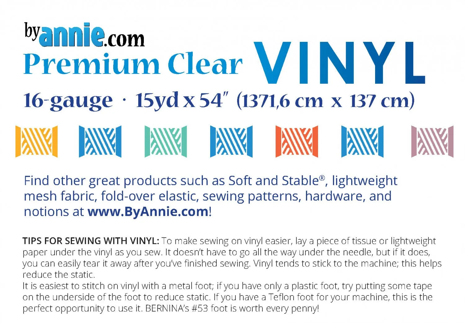 Premium Clear Vinyl - 1yd x 54in # SUP151-15YD Sku: 55993