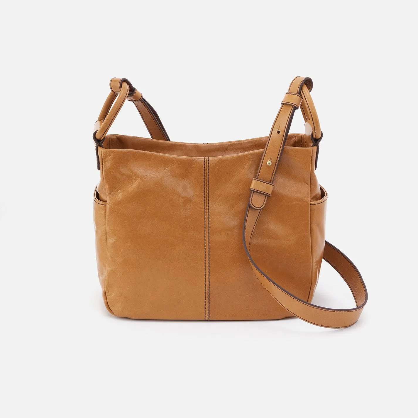 Sheila Crossbody In Polished Leather - Natural