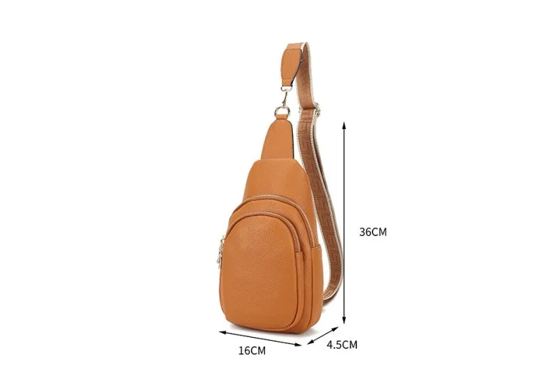 Sling Bags for Women Crossbody, Fanny Waist Packs, Trendy Chest Bag with Adjustable wide Strap - Tan