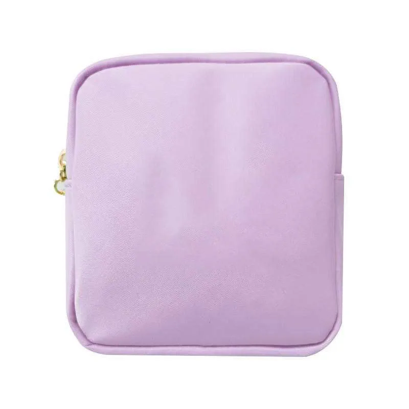 Small Square Zippered Nylon pouch bag - Assorted Colors