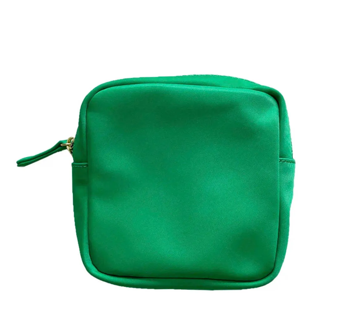 Small Square Zippered Nylon pouch bag - Assorted Colors