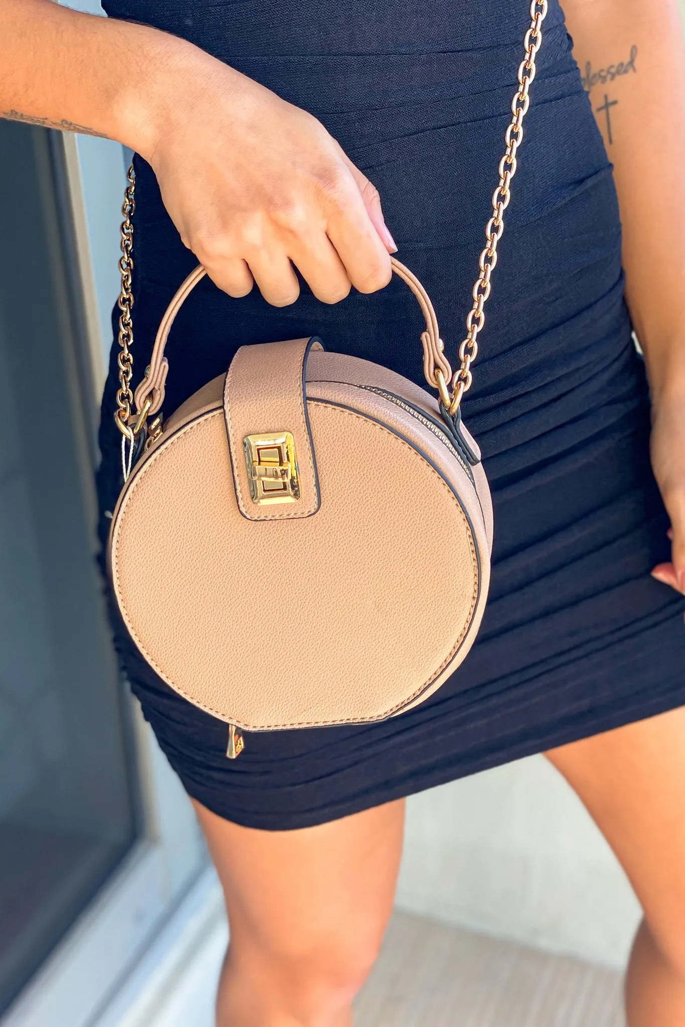 Taupe Crossbody Shoulder Bag