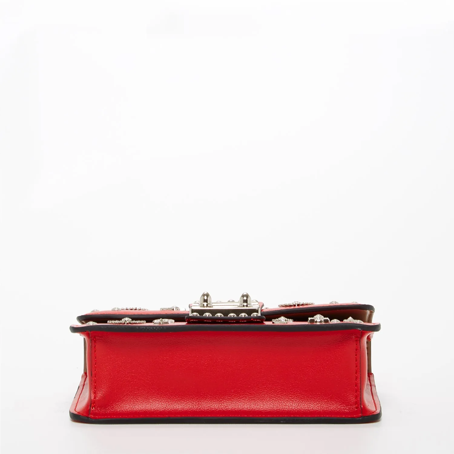 The Hollywood Studded Leather Crossbody Bag – Red, Chic & Bold Leather Shoulder Bag