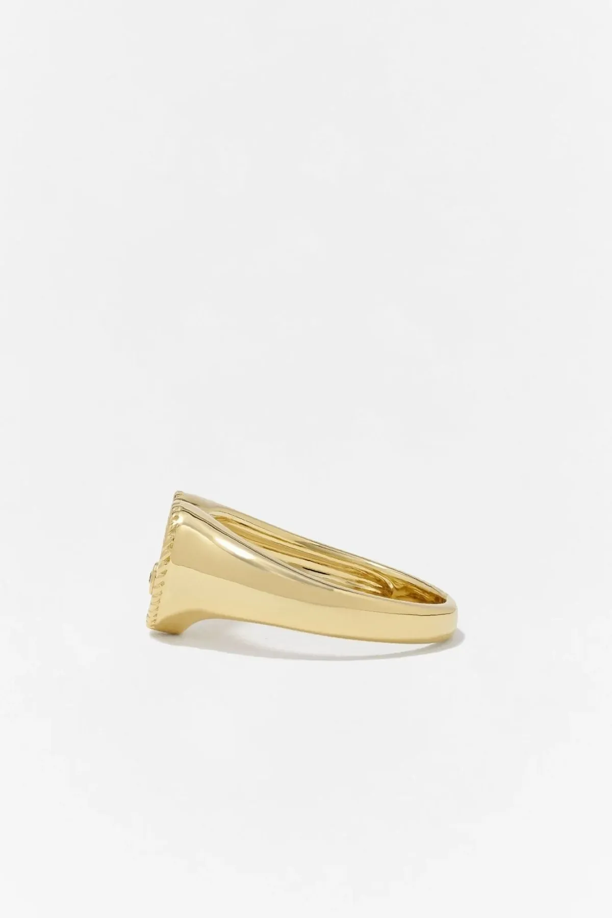 Yvonne Léon Baby Chevalière Red Heart Ring - Yellow Gold